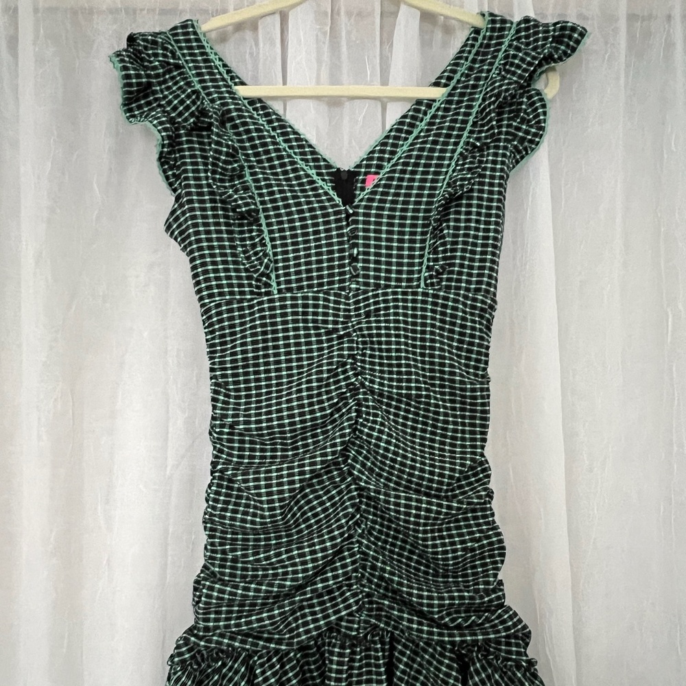 Betsey Johnson Size 6 Teal green/Black dress